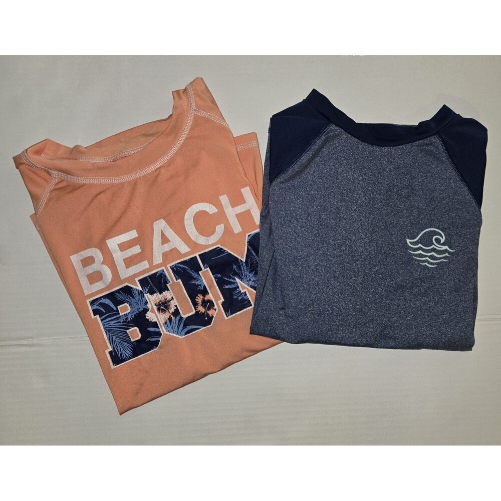 Youth Size Medium (8/10) Swim Shirts/Rash Guards for Boys (2)